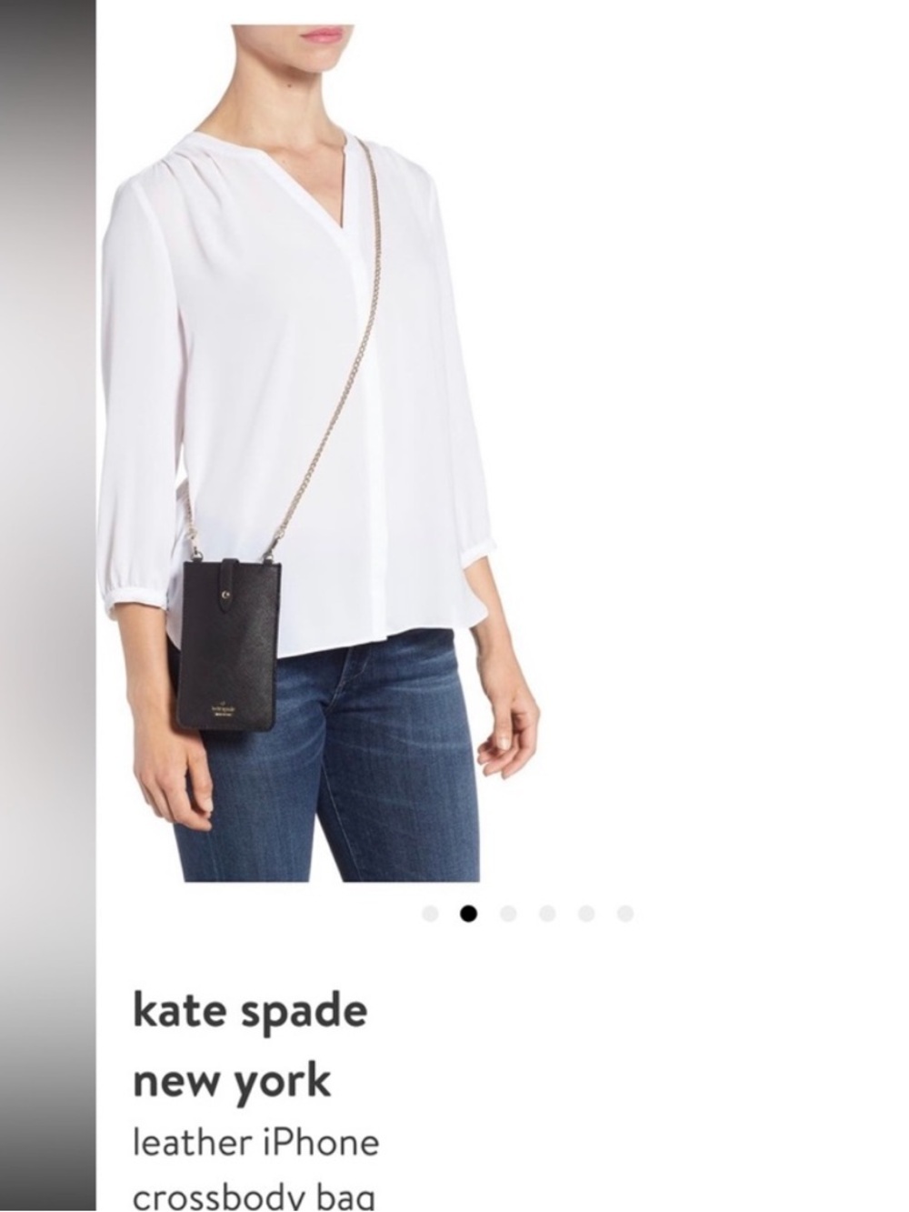 Kate Spade New York black leather phone crossbody bag